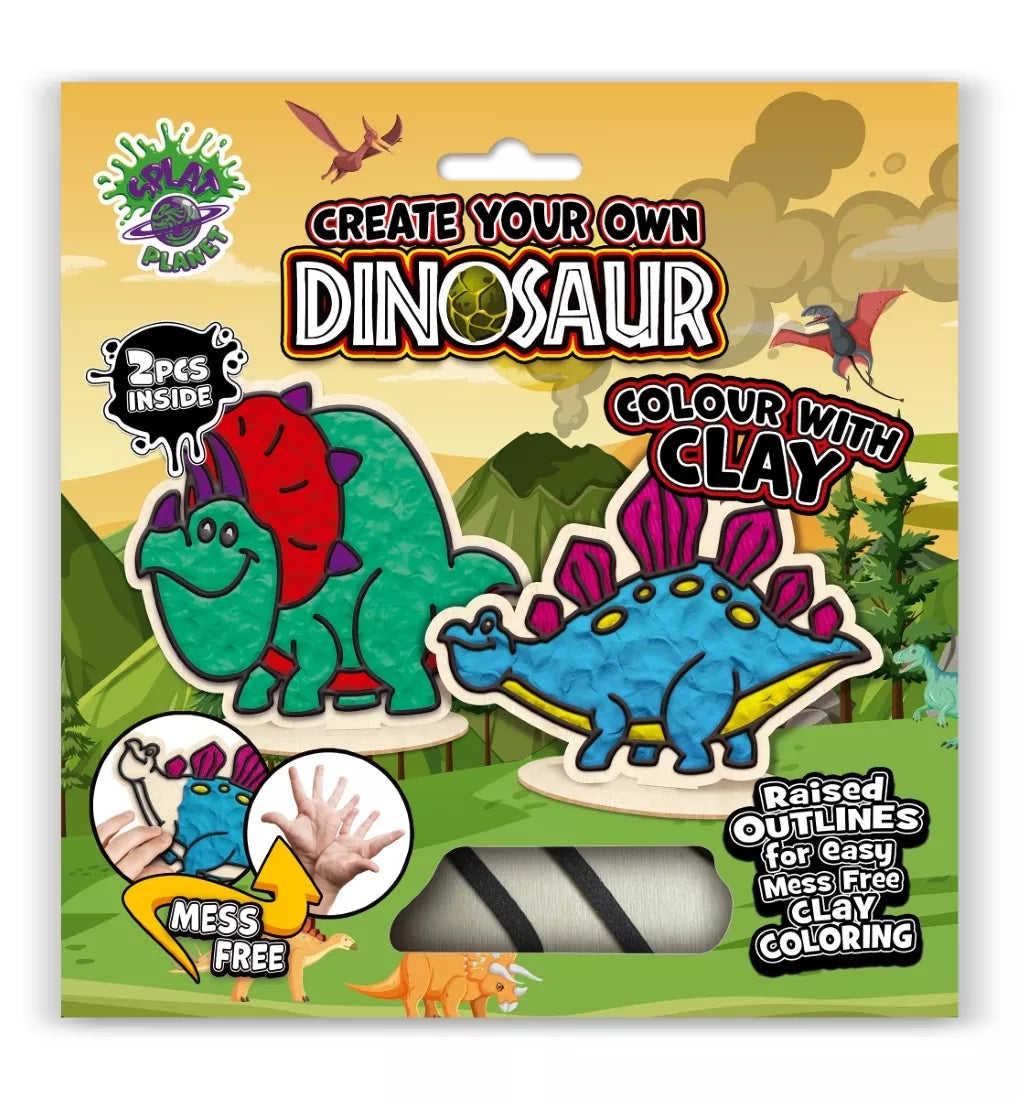 Splat Planet kūrybinis modelino rinkinys su mediniais Dinozaurais