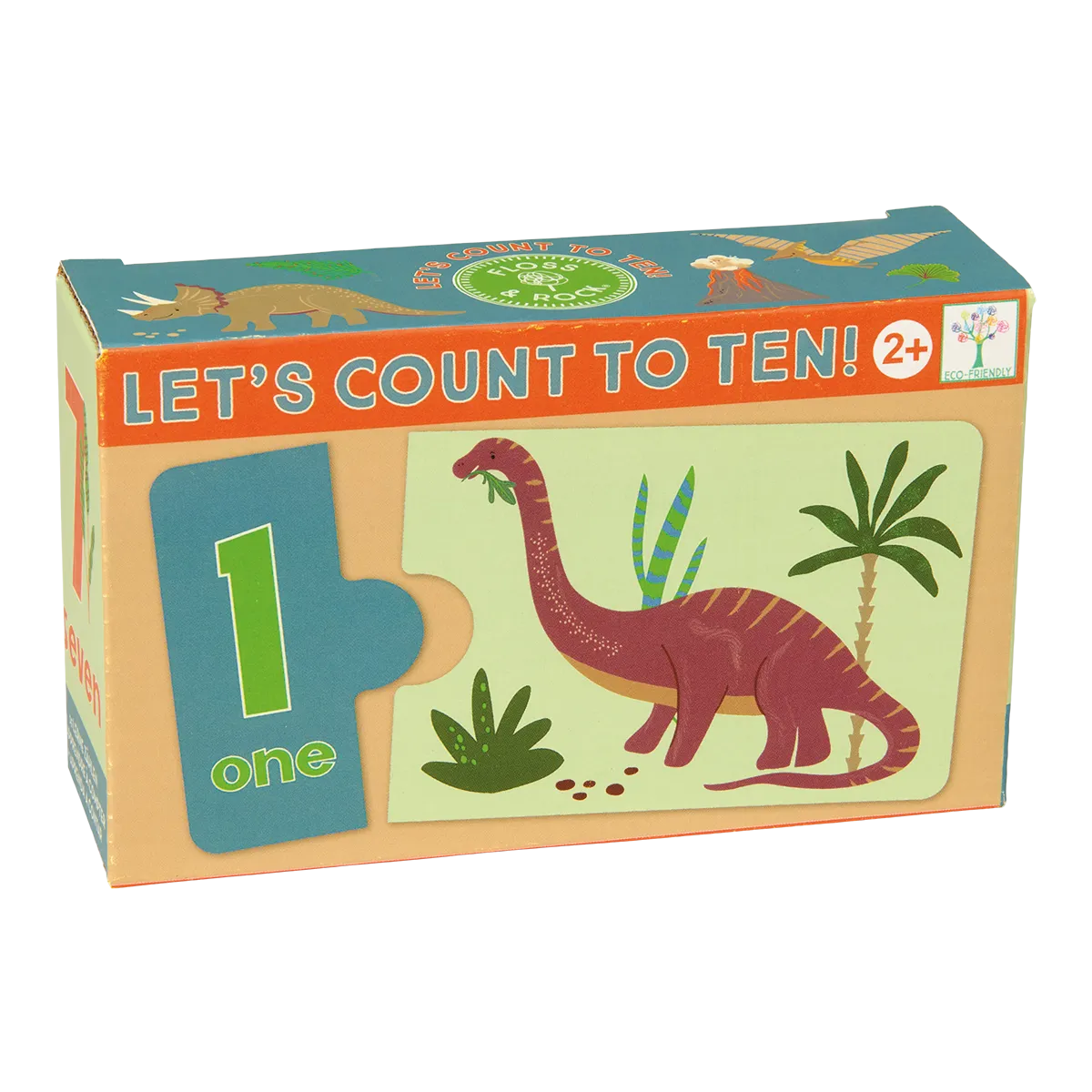 Edukacinis žaidimas-dėlionė Skaičiuok iki 10, Dinozaurai