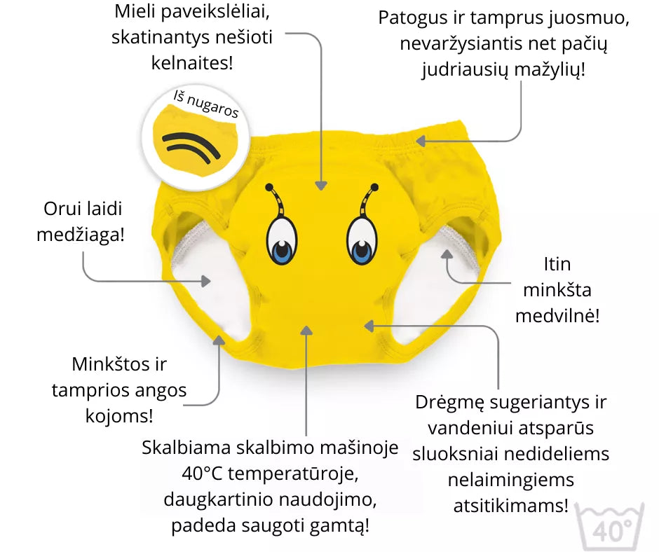 Mokomosios kelnaitės-atprastukės, Bitė, 18-24 mėn.