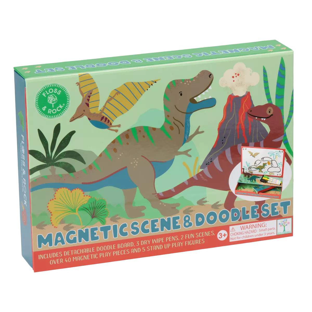 Magnetinis žaidimas ir piešimo rinkinys, Dinozaurai