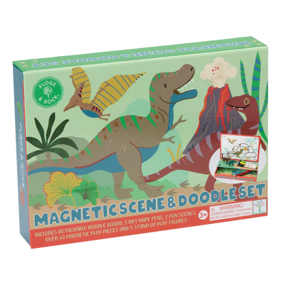 Magnetinis žaidimas ir piešimo rinkinys, Dinozaurai