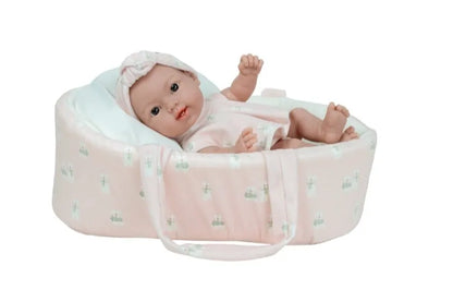 Arias lėlė kūdikėlis su rožine nešykle, 26 cm