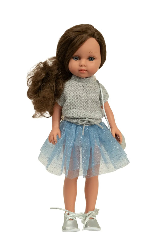 Arias lėlė mergaitė Carlota mėlynu sijonėliu, 36 cm