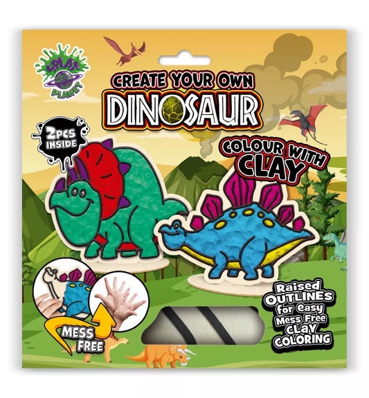 Splat Planet kūrybinis modelino rinkinys su mediniais Dinozaurais