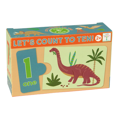 Edukacinis žaidimas-dėlionė Skaičiuok iki 10, Dinozaurai
