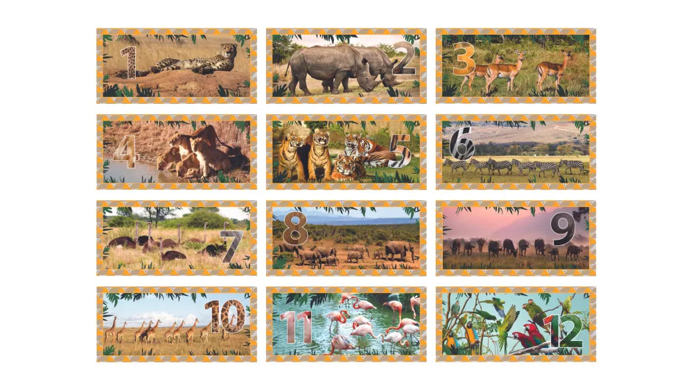 Lavinanti dėlionė NUMBERS - ANIMALS, 3-6 metų vaikams