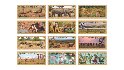 Lavinanti dėlionė NUMBERS - ANIMALS, 3-6 metų vaikams