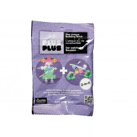Plus Plus konstruktorius Mini pastelinės - violetinė kišenpinigių pakuotė 2in1